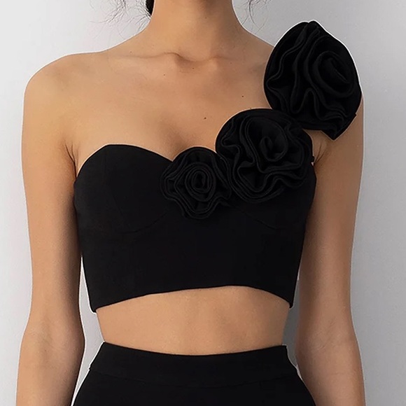 NWT The Wolf Gang Flores Rose Bustier in Noir - Picture 2 of 8